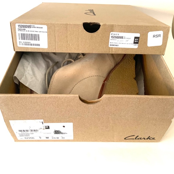 Clarks Clarkford DBT Sand Suede Chukka Ankle Boots Beige Wedge heel Booties 9 - Picture 14 of 14